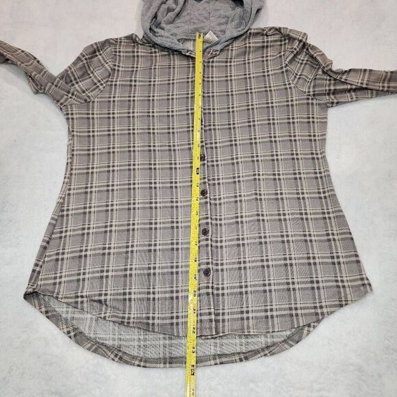 Passport Flannel Shirt Womens Medium Multi Plaid Long Sleeve Button Down Cotton - Picture 5 of 7